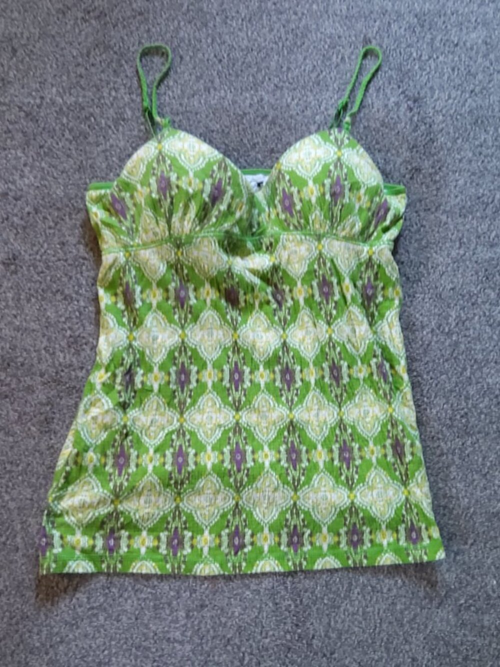 GREEN AZTEC PATTERN TANK TOP
